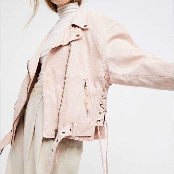 Free People Jackets & Blazers - free people oversized moto jean jacket